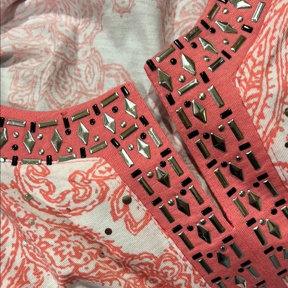 Pink Paisley Women's Top Medium #EE - Picture 6 of 6